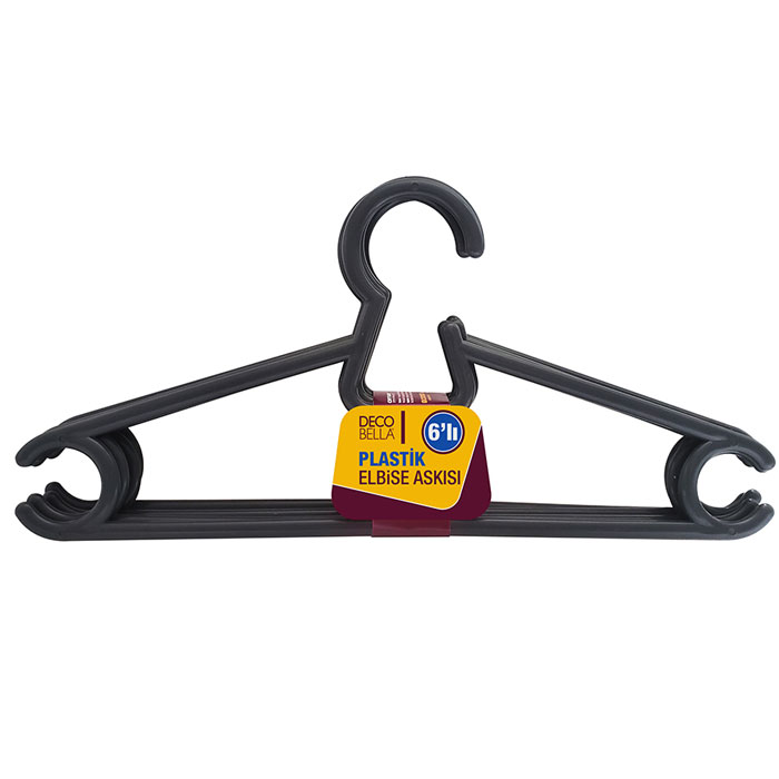 Omak Decobella 6 Pcs Plastic Clothes Hanger - 50611