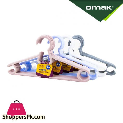 Omak DecoBella 6 Pcs Plastic Clothes Hanger - 50611