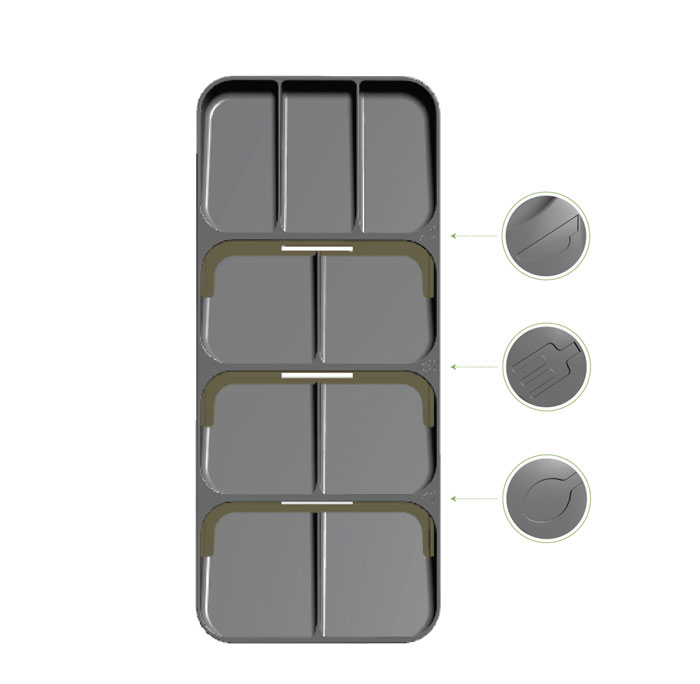 Omak Decobella Compact Cutlery Organizer - 5 Cell - 50804