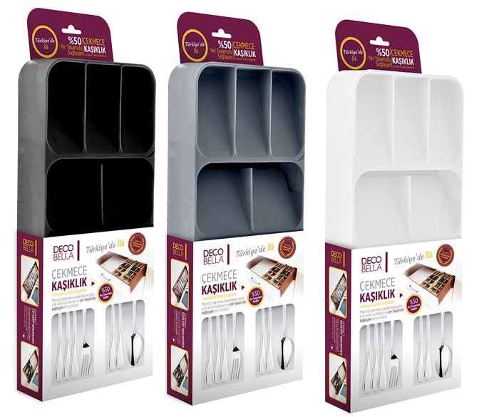 Omak Decobella Compact Cutlery Organizer - 5 Cell - 50804