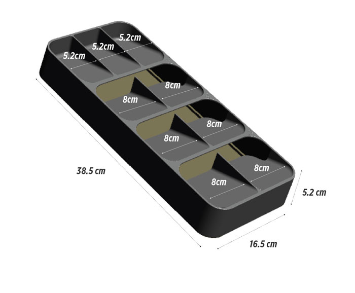 Omak Decobella Compact Cutlery Organizer - 5 Cell - 50804