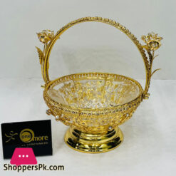 Decorative Fruit Bowl With Rose Handle - 1002-L