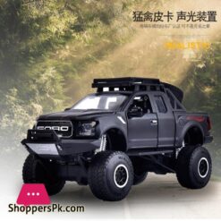 Die Cast Metal Children Toys Car Model Vehicle Jianyuan 132 For Ford Raptor Big Foot Pick Up Truck With Sound Light 32129 Gld3Toys Car Model