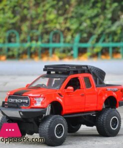 Die cast Metal Children Toys Car Model Vehicle jianyuan 132 for Ford Raptor big foot pick up truck with sound light 32129 gld3toys car model