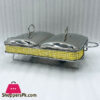 Double Premium Buffet Dish Furnace Buffet Burner Glass Inner Serving Dish (Rectangular)