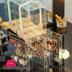 Dustproof Box Jewelry Storage Bins Earrings Necklaces Display Rack Sliding Hangers Dresser Table Organizer Drawer Plasticstorage Boxes Bins