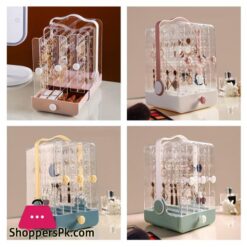 Dustproof Box Jewelry Storage Bins Earrings Necklaces Display Rack Sliding Hangers Dresser Table Organizer Drawer Plasticstorage Boxes Bins