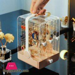 Dustproof Box Jewelry Storage Bins Earrings Necklaces Display Rack Sliding Hangers Dresser Table Organizer Drawer Plasticstorage Boxes Bins