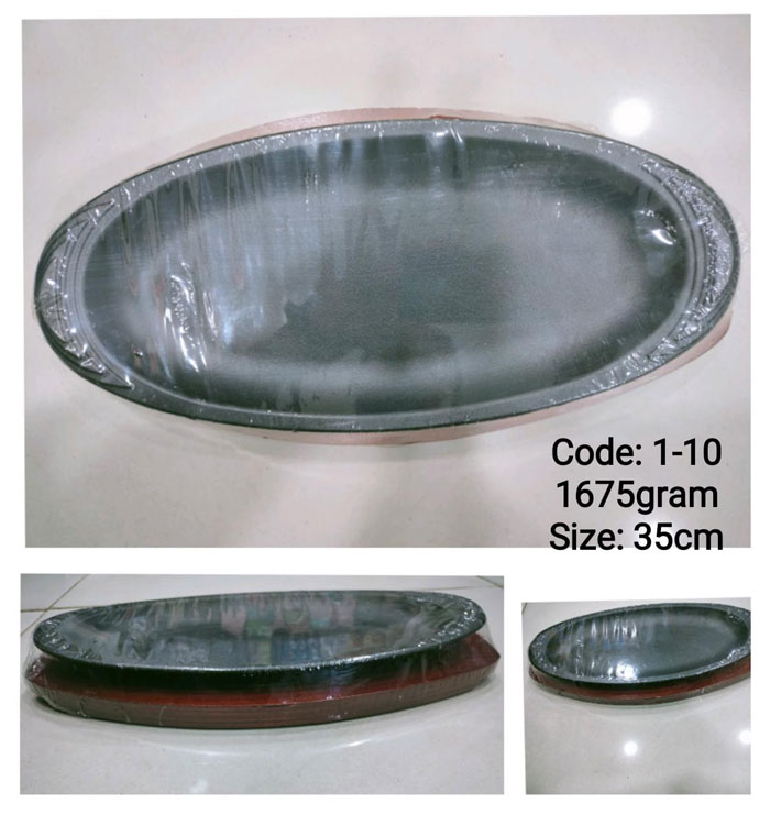 Fajita Pan Cast Iron Sizzler Plate - 35Cm