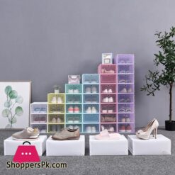 1Pc Flip Open Cover Durable Plastic Shoe Hanger Storage Transparent Box Divider Drawer Portable Shoes Organizer Organizadoresshoe Racks Organizers