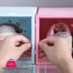 1Pc Flip Open Cover Durable Plastic Shoe Hanger Storage Transparent Box Divider Drawer Portable Shoes Organizer Organizadoresshoe Racks Organizers