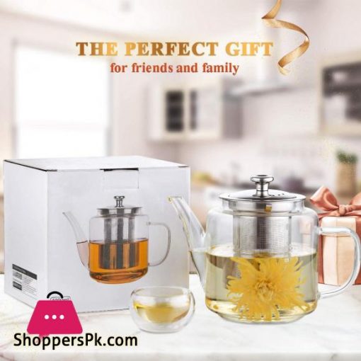 Glass Teapot with Removable Infuser 33oz1000ml Tea Kettle Stovetop Safe Glass Teapot with Lid for Loose Leaf Tea and Blooming Tea