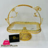 Gold Iron Plating Glass Fruit Basket Handle Type Gift Basket Multi-Function Storage Baskets - 1610