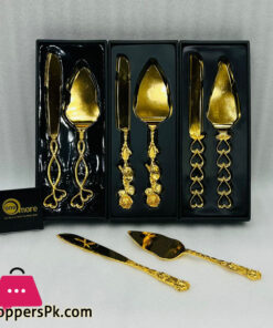 Gold Plate Cake Knife & Server Set - 391