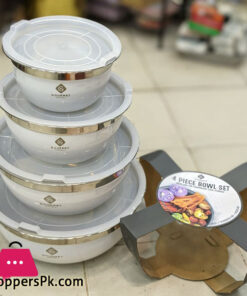 Gourmet Home Steel Mixing Bowls with Lid 4-Pcs Set