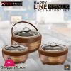 Happy Line Metallic Glass top Hotpot 3 Pcs Set