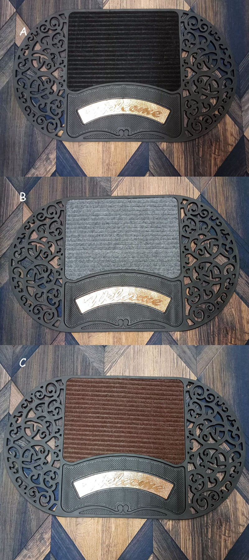 Wellcome Outdoor Doormat Rubber Heavy Duty 1-Pcs 50 X 75 Cm