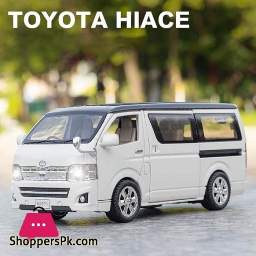 High Simulation 132 Toyota Hiace Alloy Model MPV Vehicle Model Toy Car Hi Ace Sound Light Metal Toys Vehicle Gifts CollectionDiecasts Toy Vehicles