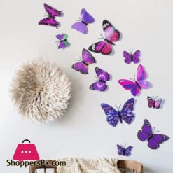 Home Decoration Stylish Pack Of 3 D Magnetic Butterfly 12 Pieces For Home Wall Decor Room Decoration