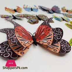 Home Decoration Stylish Pack Of 3 D Magnetic Butterfly 12 Pieces For Home Wall Decor Room Decoration
