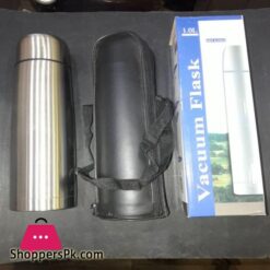 Hot And Cold Stainless Steel Vacuum Flask Water Bottle Silver 1 Liter
