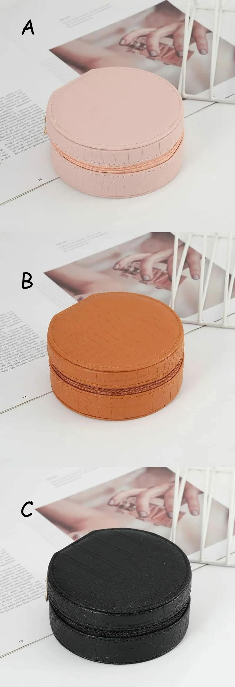 Jewelry Box Hook Pocket Round Waterproof Earring Necklace Ring Bracelet Organizer 12 Jewelry Box Hook Pocket Round Waterproof Earring Necklace Ring Bracelet Organizer