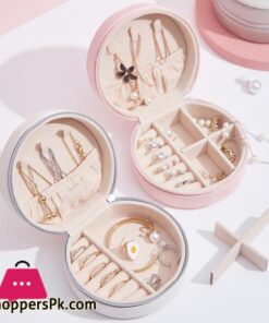Jewelry Box Hook Pocket Large Capacity Round Waterproof Earring Necklace Ring Bracelet Organizer Case For Home