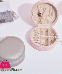 Jewelry Box Hook Pocket Large Capacity Round Waterproof Earring Necklace Ring Bracelet Organizer Case For Home