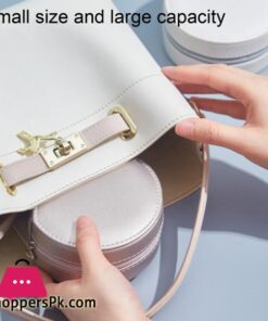 Jewelry Box Hook Pocket Large Capacity Round Waterproof Earring Necklace Ring Bracelet Organizer Case For Home