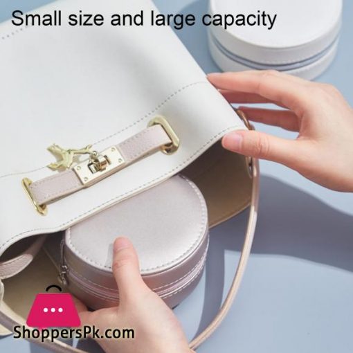 Jewelry Box Hook Pocket Large Capacity Round Waterproof Earring Necklace Ring Bracelet Organizer Case for Home