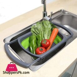 Kitchen Retractable Vegetable Fruit Washing Drain Basket Over Sink Drain Rack Colander Strainer Drying Rack Kitchen Storage Toolracks Holders