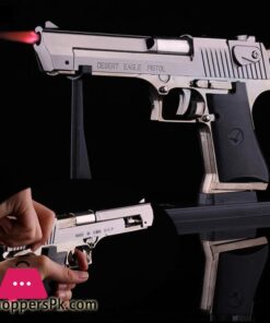 Metal Desert Eagle Windproof Lighter Smoking Cigarette Cigar Lighter Pistol Gun Shaped Refillable Butane Gas Flame Jet Lighterlighter air
