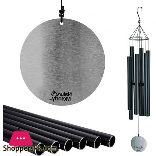 Nature’s Melody Aureole Tunes Wind Chimes – Outdoor Windchime with 6 Tubes Tuned to C Pentatonic Scale, 100% Rustproof Aluminum, Powder Finish & S Hook Hanger for Sympathy, Memorial Gift or Zen Garden