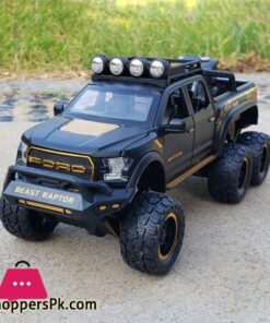 New 128 Ford Raptor F150 Alloy Diecast Car Model Toys Sound Light Toy Pickup Truck Pull Back Vehicle For Children Diecasts Toy Vehicles