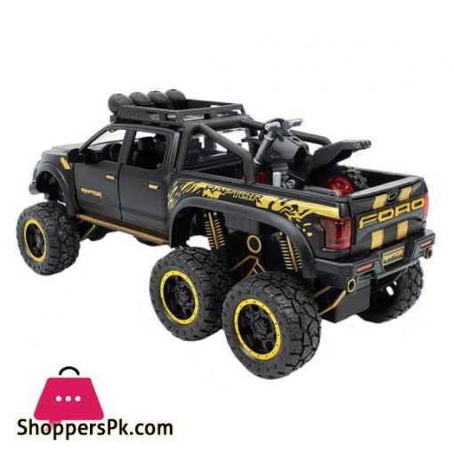 New 128 Ford Raptor F150 Alloy Diecast Car Model Toys Sound Light Toy Pickup Truck Pull Back Vehicle For Children Diecasts Toy Vehicles