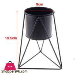 Nordic Creative Metal Flower Pot Indoor Balcony Desktop Planters Home Decoration Flower Stand - Black