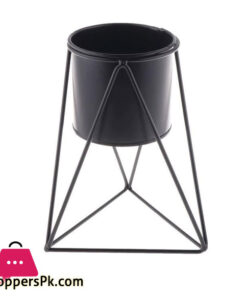 Nordic Creative Metal Flower Pot  Indoor Balcony Desktop Planters Home Decoration Flower Stand - Black
