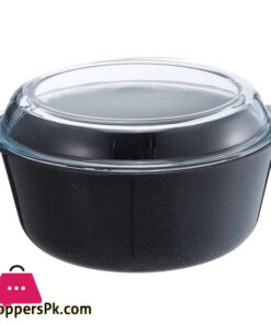 Pasabahce Borcam Granite Round Glass Casserole With Transparent Cover - 59003-94 - Image 2