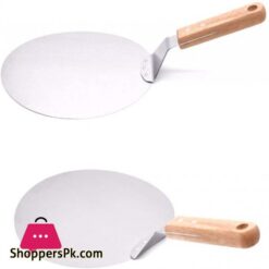 Pizza Pie Server Pizza Turner Wood Handle Stainless Steel Pizza Paddle For Homemade Pizza And Bread Pies And Cookies Wooden Handle