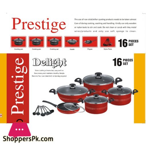 Prestige Delight Non-Stick 16 Pieces Set