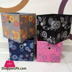 Printed Foldable Square Folding Box Clothes Organizer Fabric Cube