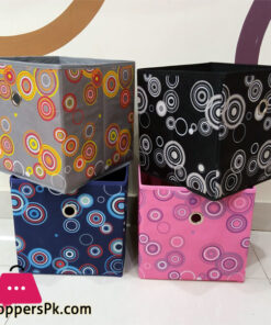 Printed Foldable Square Folding Box Clothes Organizer Fabric Cube
