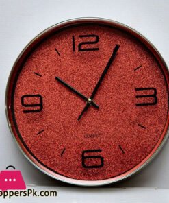Red and Black Color Round Wall Clock