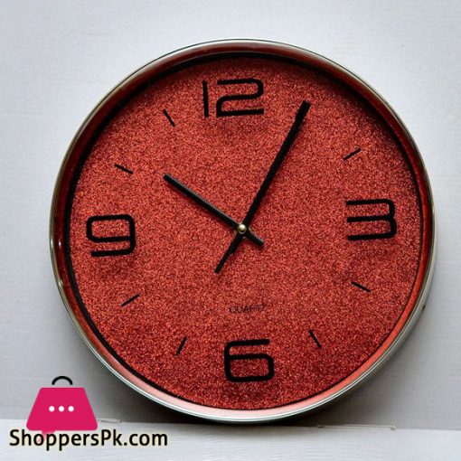 Red and Black Color Round Wall Clock
