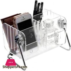Sky Piea Remote Control Caddy Organizer Clear Acrylic Desktop Media Storage Holder 6 Slots