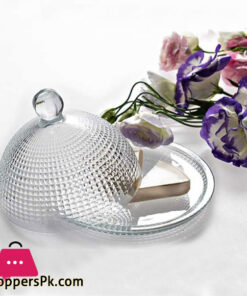Round Shape Glass Serving Dish with Lid - Round Glass Serving Tray with Lid