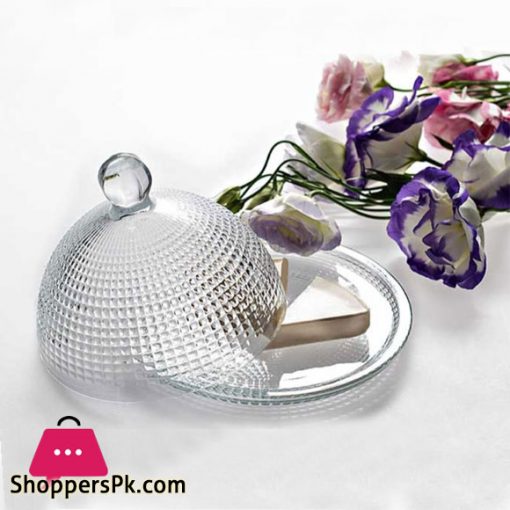Round Shape Glass Serving Dish with Lid - Round Glass Serving Tray with Lid