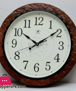 Round Wall Clock With Light Flower Background