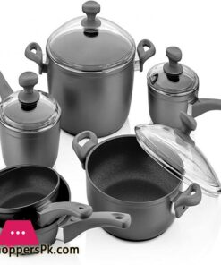 Saflon Titanium Nonstick 10 Piece Cookware Set Forged Aluminum with PFOA Free Scratch Resistant Coating from England Dishwasher Safe