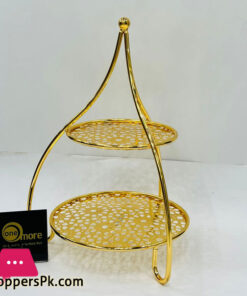 Serving Stand Two Layer Gold Theme - 1580-S